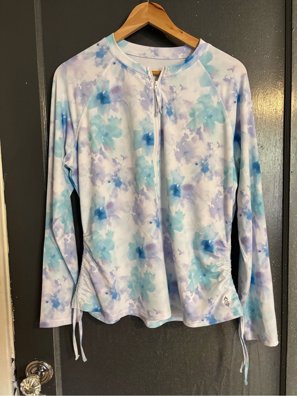 Free Country UPF50 Blue & Lavender Floral Long-Sleeve